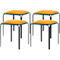 Bistro kruk, 4 stuks, zitting kunstleer, saffraan