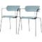 BISTRO stoel, stapelbaar tot 4 eenheden, B 535 x D 545 x H 760 mm, stalen buis en polypropeen, blauw, 2 eenheden