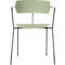 BISTRO stoel, stapelbaar tot 4 eenheden, B 535 x D 545 x H 760 mm, stalen buis en polypropeen, groen, 2 eenheden