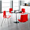 Bistrostuhl FONDO, 4-Bein-Kunststoffstuhl, Gestell verchromt, bis 6 Stühle stapelbar, rot
