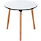 Bistrotafel Palomba, rond, 3-poots massief houten frame, Ø 800 x H 750 mm, wit/beuken