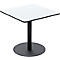 Bistrotisch Paperflow Mezzo, melaminharzbeschichtete MDF-Platte, Stahlgestell, B 800 x T 800 x H 750 mm, weiß/mattschwarz