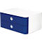 Bloc à tiroirs Smart-Box HAN Allison, 2 tiroirs avec cloisons de séparation, Support pour câble, empilable, plastique ABS, bleu royal
