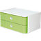 Bloc à tiroirs Smart-Box HAN Allison, 2 tiroirs avec cloisons de séparation, Support pour câble, empilable, plastique ABS, vert