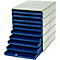 Bloc à tiroirs Styroval styro®, 10 tiroirs ouverts, format C4, polystyrène, bleu