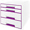 Bloc à tiroirs WOW CUBE 5213 LEITZ®, 4 tiroirs, format A4, polystyrène, violet