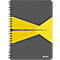 Bloc collège Office 449800 LEITZ®, format A5, PP, quadrillé, jaune