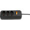 Bloc multiprise 3 prises, noir, avec interrupteur