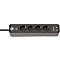 Bloc multiprises Ecolor brennenstuhl® 4 prises, 2 x USB, IP20, sécurité enfant, 2100 mA, plastique, noir/noir