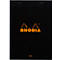 Bloc-notes Rhodia No.16, DIN A5, 80 feuilles, agrafé, dos cartonné, 80 g/m², ligné, avec marge, noir