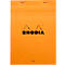 Bloc-notes Rhodia No.16, DIN A5, 80 feuilles, agrafé, dos cartonné, 80 g/m², ligné, avec marge, orange