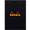 Bloc-notes Rhodia No.16, DIN A5, 80 feuilles, agrafé, dos cartonné, 80 g/m², quadrillé, noir