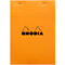 Bloc-notes Rhodia No.16, DIN A5, 80 feuilles, agrafé, dos cartonné, 80 g/m², quadrillé, orange
