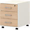 Bloc-tiroirs 333 TEMPIO, en bois, 3 tiroirs (1 avec serrure), L 430 x P 500 x H 550 mm, blanc/chêne Sonoma