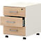 Bloc-tiroirs 333 TEMPIO, en bois, 3 tiroirs (1 avec serrure), L 430 x P 500 x H 550 mm, blanc/chêne Sonoma