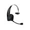 Schwarzes Bluetooth-Headset mit Mikrofon, Markenname Blueparrott. Mit Lautstärke- und Ein-/Aus-Tasten.