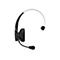 Schwarzes Headset, Seitenansicht. Ohrmuschel, Mikrofon und Bügel erkennbar.