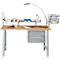 Board Master, enkel, 1000 mm, universele klemmen, lichtgrijs