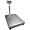 Digitale Industriewaage mit Edelstahl-Plattform und Anzeige 0.000, auf weißem Hintergrund.