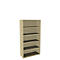 Boekenkast, 5 OH, fijne spaanplaat, B 1000 x D 450 x H 1930 mm, ahorndecor