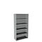 Boekenkast, 5 OH, fijne spaanplaat, B 1000 x D 450 x H 1930 mm, lichtgrijs