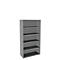 Boekenkast, 5 OH, fijne spaanplaat, B 1000 x D 450 x H 1930 mm, zilver