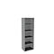 Boekenkast, 5 OH, fijne spaanplaat, B 600 x D 450 x H 1930 mm, zilver