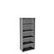Boekenkast, 5 OH, fijne spaanplaat, B 800 x D 450 x H 1930 mm, zilver