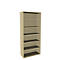 Boekenkast, 6 OH, fijne spaanplaat, B 1000 x D 450 x H 2300 mm, ahorndecor