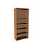 Boekenkast, 6 OH, fijne spaanplaat, B 1000 x D 450 x H 2300 mm, beukendecor