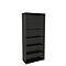 Boekenkast, 6 OH, fijne spaanplaat, B 1000 x D 450 x H 2300 mm, grafiet