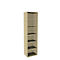 Boekenkast, 6 OH, fijne spaanplaat, B 600 x D 450 x H 2300 mm, ahorndecor