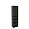 Boekenkast, 6 OH, fijne spaanplaat, B 600 x D 450 x H 2300 mm, grafiet