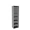 Boekenkast, 6 OH, fijne spaanplaat, B 600 x D 450 x H 2300 mm, zilver