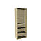 Boekenkast, 6 OH, fijne spaanplaat, B 800 x D 450 x H 2300 mm, zilver
