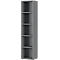 Boekenkast Aalborg - spaanplaat - B 450 x D 400 x H 1970 mm - 4 verstelbare legborden - grafiet