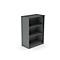 Boekenkast NEVADA - van houten -B 800 x D 445 x H 1155 mm - 3 OH - donkergrijs