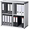 Boekenkast, polystyreen, 4 vakken, B 790 x D 330 x H 778 mm, antraciet