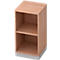 Boekenkast, spaanplaat, B 400 x D 400 mm, 2 OH, notenhoutdecor