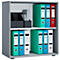 Boekenkast van hout, 2 OH, in hoogte verstelbare legborden, B 700 x D 400 x H 740 mm, grijs