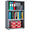 Boekenkast van hout, 3 OH, in hoogte verstelbare legborden, B 700 x D 400 x H 1050 mm, grijs