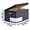 Boîte à couvercle rabattable Maxi BANKERS BOX® Décor, carton certifié FSC®, L 570 x l 367 x h 291 mm, pour formats DIN A4, bleu nuit, 5 pièces.
