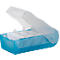 Boîte à fiches Croco HAN, plastique, format A7, avec couvercle, bleu translucide