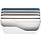 Boîte à lettres Rotho My Paper, 5 compartiments pour documents de format A4, L 355 x P 162 x H 295 mm, PP et carton, blanc avec compartiments pour dossiers bleus