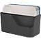 Boîte à lettres Rotho My Paper, 5 compartiments pour documents de format A4, L 355 x P 162 x H 295 mm, PP et carton, noir avec compartiments pour dossiers bleus