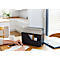 Boîte à lettres Rotho My Paper, 5 compartiments pour documents de format A4, L 355 x P 162 x H 295 mm, PP et carton, noir avec compartiments pour dossiers bleus