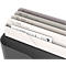 Boîte à lettres Rotho My Paper, 5 compartiments pour documents de format A4, L 355 x P 162 x H 295 mm, PP et carton, noir avec compartiments pour dossiers gris