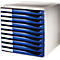 Boîte à tiroirs LEITZ®, 10 tiroirs, format A4, polystyrène, gris clair/bleu