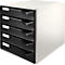 Boîte à tiroirs LEITZ®, 5 tiroirs, format A4, polystyrène, gris clair/noir