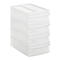 Boîte à tiroirs Rotho SYSTEMIX TOWER XS, 4 tiroirs fermés format A6, poignées encastrées, empilable, L 196 x l 141 x H 233 mm, PP, transparent
